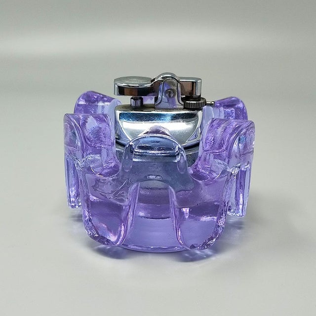 Mid-Century Modern Vintage Italian Purple Smoking Set by Antonio Imperatore, 1970s, Set of 2 For Sale - Image 3 of 10