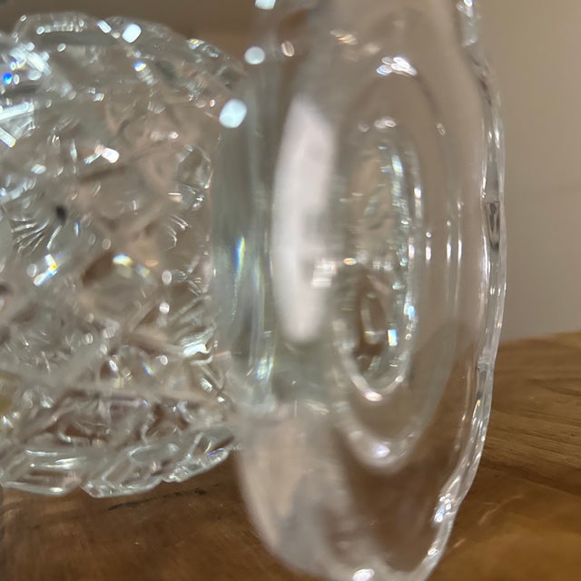 1990s Godinger Glass Vase Large For Sale - Image 5 of 5