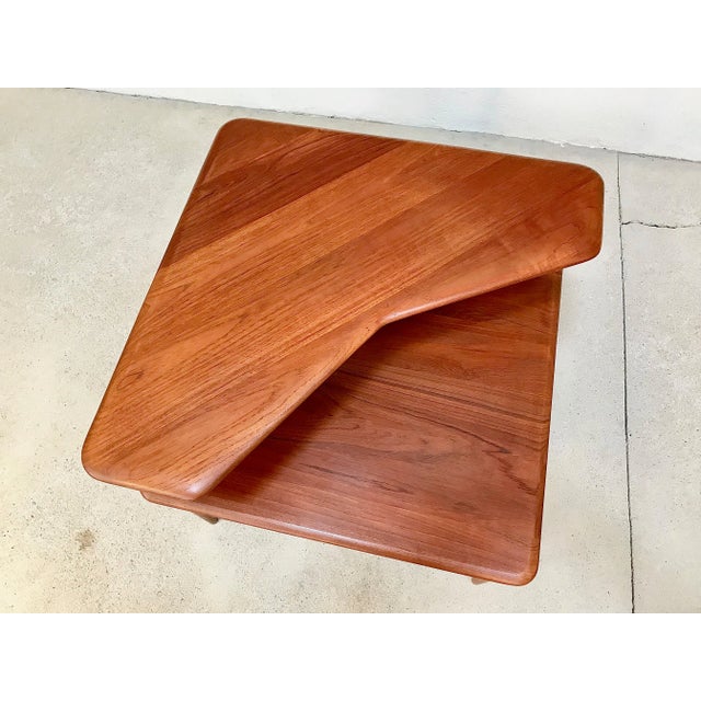 Mid-Century Danish Solid Teak 2-Level Side Table by Peter Hvidt & Orla Mølgaard-Nielsen for France & Søn, 1960s For Sale - Image 10 of 18