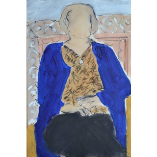 John Emanuel 'Sarah Jane In Blue' Contemporary Mixed Media Figurative painting by John Emanuel 2015 For Sale