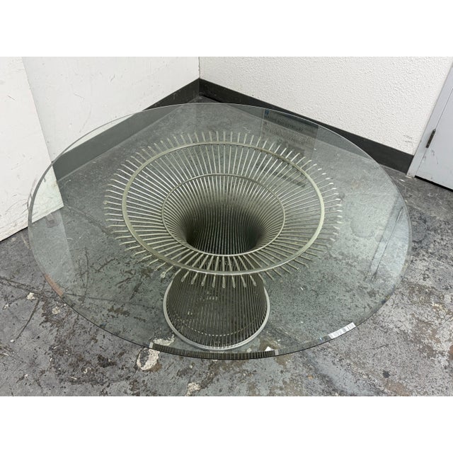 2010s Warren Platner for Knoll/Design Within Reach Platner Wire + Glass Dining Table For Sale - Image 5 of 12