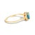 Contemporary 10K Yellow Gold Blue Topaz and 1/10 Cttw Diamond Halo Ring, Size 6.5 For Sale - Image 3 of 7
