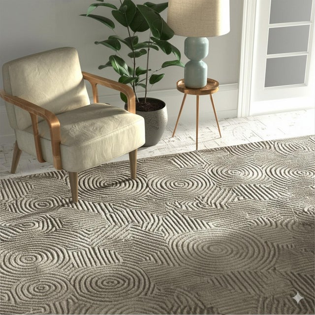 8x10 Graceful Selene Traditional Brown Geometric Modern Hand Knotted Wool Carpet Rug For Sale - Image 4 of 6