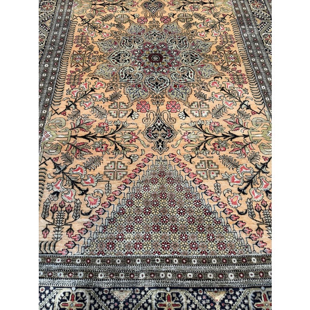 Persian Antique Persian Qom Silk Rug, Circa 1950 For Sale - Image 3 of 8
