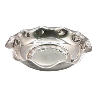 1950s Reed & Barton Silverplate Scalloped Bon Bon Bowl For Sale