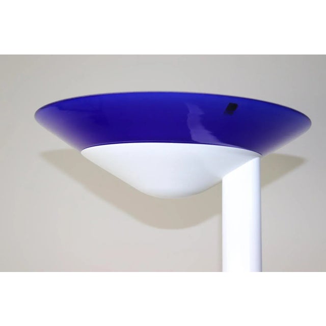 Mid-Century Modern Mid-Century Modern Floor Lamp With Murano Blue Glass Shade For Sale - Image 3 of 12