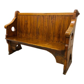 Late 19th Century Rustic Church Pew For Sale