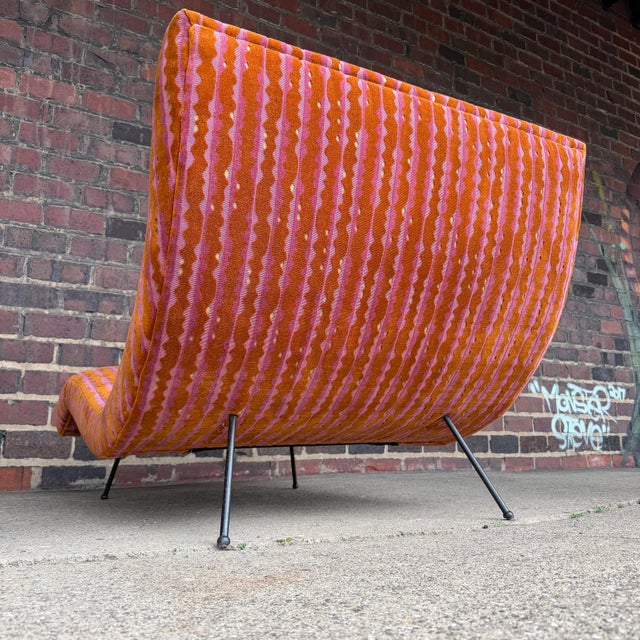 Adrian Pearsall for Craft Associates Iron Base Wave Chaise in Elitis Fabric Fully Restored For Sale - Image 9 of 12