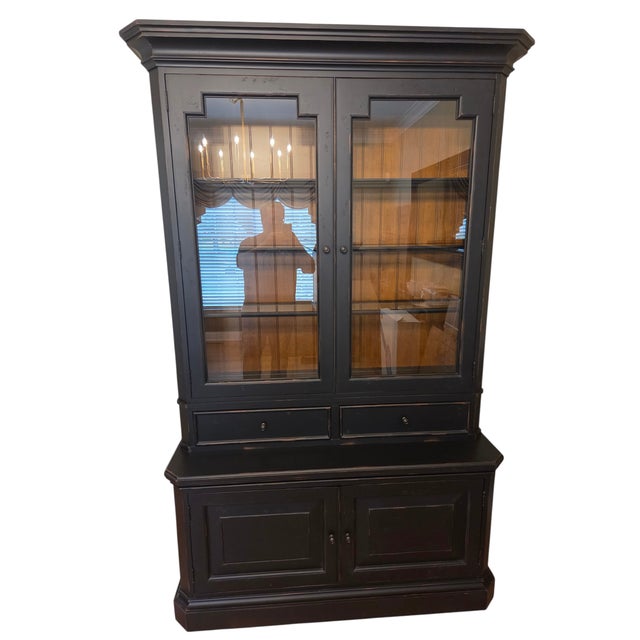 1990s 1990s Ethan Allen Custom Classics Spencer China Cabinet Display Curio Bookcase Hutch For Sale - Image 5 of 16