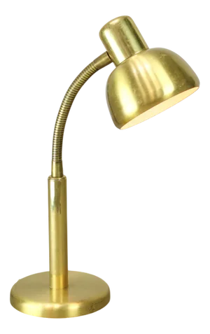 Vintage Italian Brass Gooseneck Table Lamp