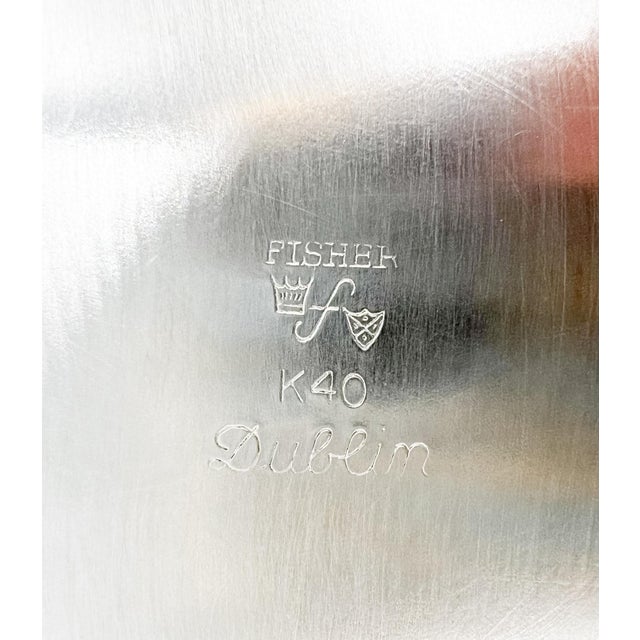 Silver Mid-Century “Dublin” by Fisher Silverplate Pedestal Bowl – Fluted Tulip Form / Hollywood Regency For Sale - Image 8 of 11