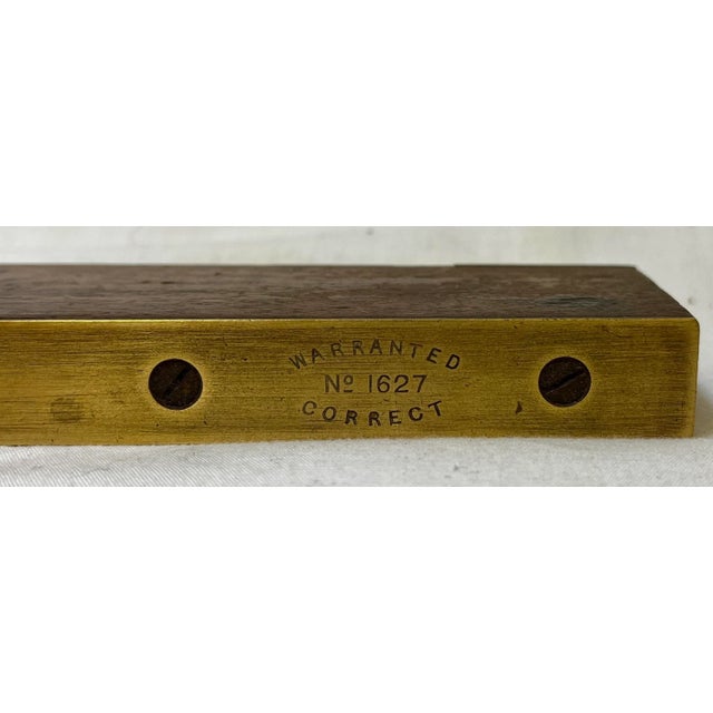 Vintage 9” J Rabone Wood and Brass Spirit Level From England - Circa 1920’s For Sale - Image 4 of 12