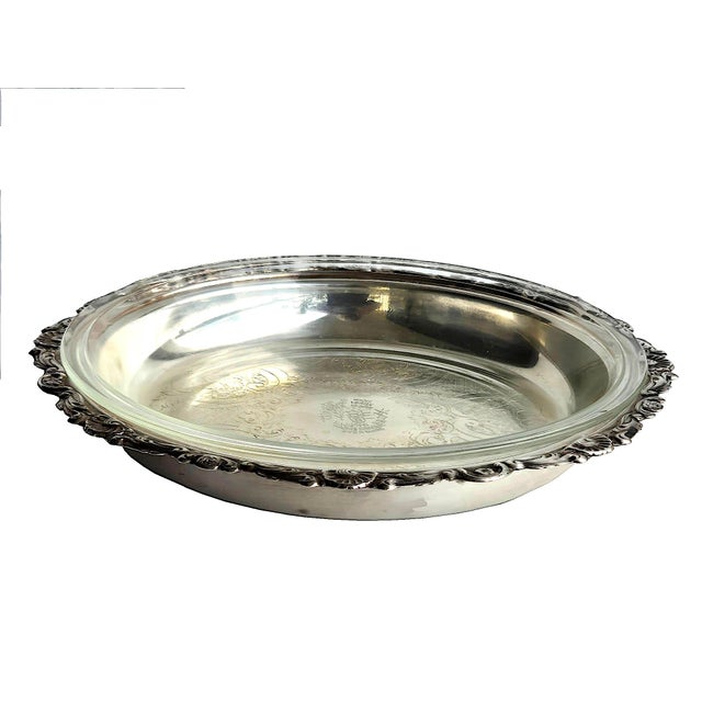 1970s 1970s Sheridan Silver Plate Pie Bowl With Baking Glass Insert, 2 Piece Set For Sale - Image 5 of 13