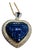 Invisible Mystery Set Sapphire and Diamond Heart Pendant 18 Karat Yellow Gold For Sale