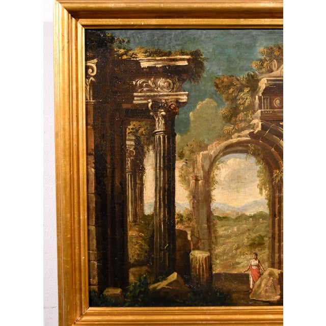 Follower of Niccolò Codazzi, Capricci Landscapes, 1700, Oil on Canvases, Framed, Set of 2 For Sale - Image 18 of 18