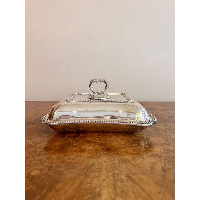 Antique Edwardian Silver-Plated Entree Dish, 1900s For Sale - Image 6 of 6