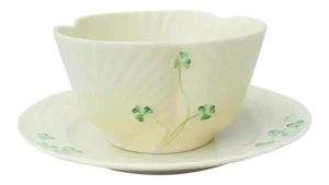 Belleek Irish Serving Bowl and Plate - a Pair