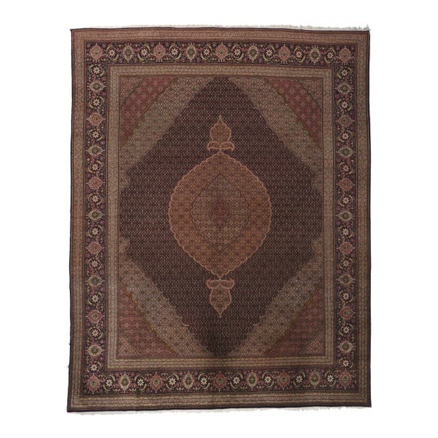 Vintage Persian Mahi Tabriz Rug - 09'11 x 12'08 For Sale