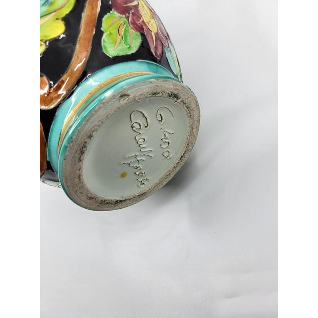 Black Monaco Ceramic Vase with Gilt Decoration from Cerart, 1950 For Sale - Image 8 of 12