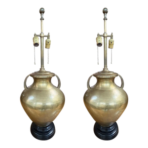 Pair of 1960s Brass Urn Lamps