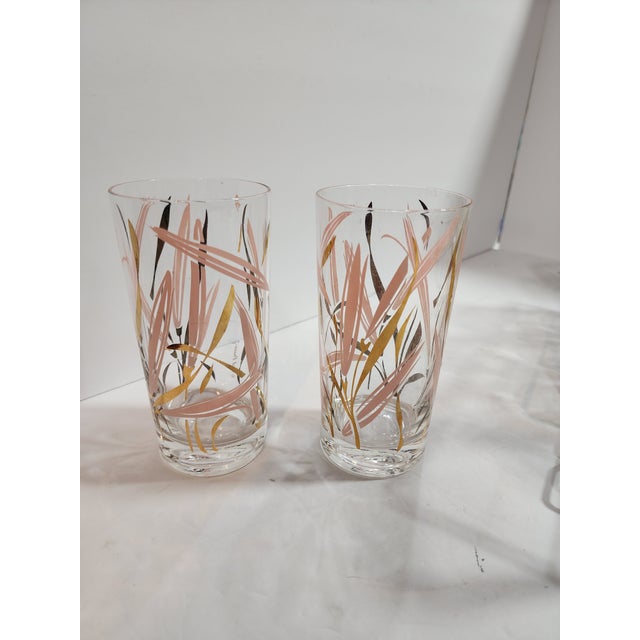 Remarkable condition on this colorful set of mid-century "Grasses" pattern with 24k gold highlights. Complete with...