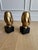 Pair of Villa & House Alberto Statues / Sculptural Bookends | Cycladic-Inspired Gold Leaf Metal on Black Marble Bases, Heavy For Sale - Image 9 of 9