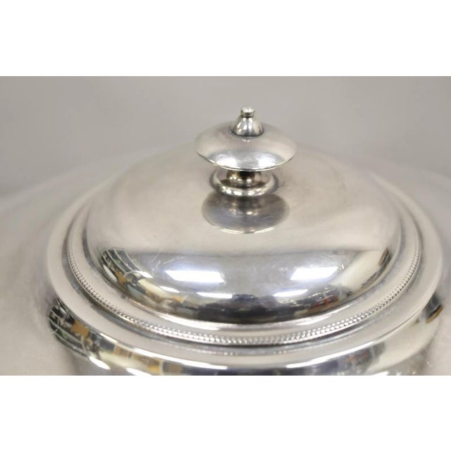 Antique Victorian Silver Plated Covered Tureen "1907" Platter Dish by Rockford For Sale - Image 4 of 12