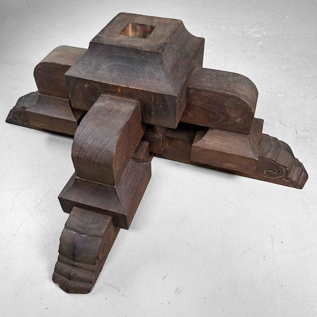 Antique Japanese Wooden Pedestal, 1890s For Sale - Image 3 of 18