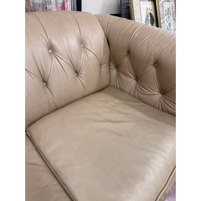 Bernhardt Bernhardt Camel Tan Leather Tufted Chesterfield With Nailheads For Sale - Image 4 of 8