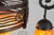 H. Fournet & Charles Schneider French Art Deco Chandelier 1920s - Orange Mottled Glass & Wrought Iron For Sale - Image 6 of 12