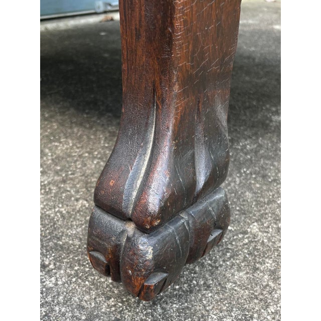 Late 19th Century Antique Late 1800s Reclining Paw Foot Morris Attributed Chair For Sale - Image 5 of 12