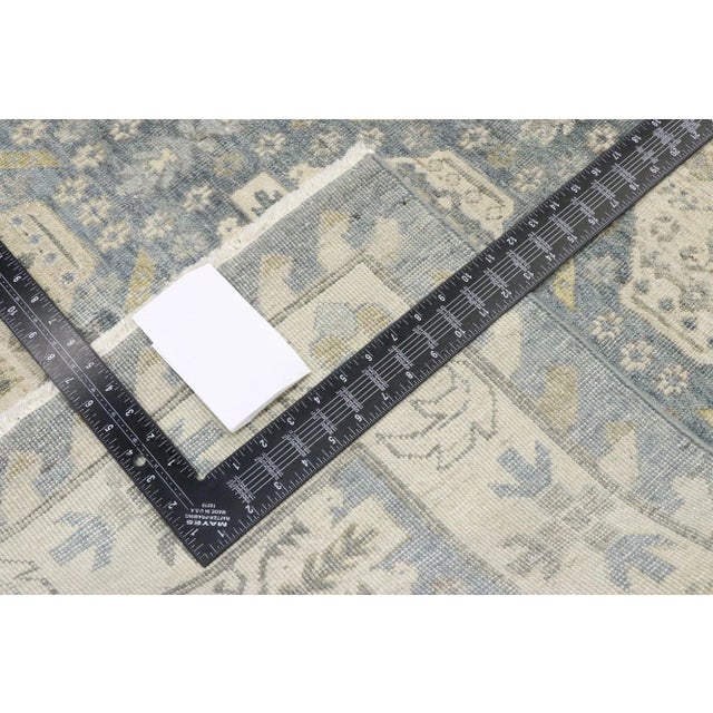 Early 21st Century Vintage Soft Blue Distressed Rug, 09'10 X 13'01 For Sale - Image 5 of 9