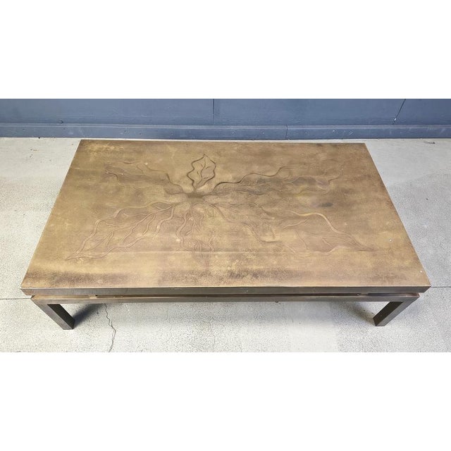 Vintage Etched Brass Coffee Table from Willy Daro, 1970s For Sale - Image 12 of 13
