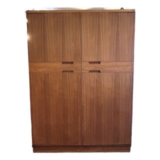 Double Door Teak Armoire by Uniflex C. 1960's For Sale