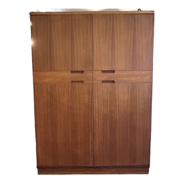 Double Door Teak Armoire by Uniflex C. 1960's For Sale