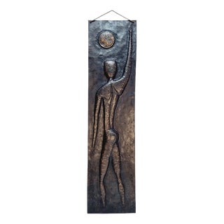 Hammered Copper Wall Relief, 1969 For Sale