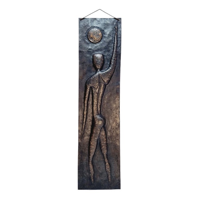 Hammered Copper Wall Relief, 1969 For Sale