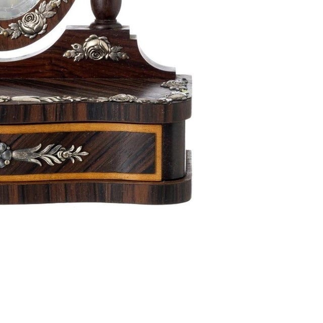 Miniature Dressing Table in Fine Wood and Silver, 19th Century For Sale - Image 5 of 6