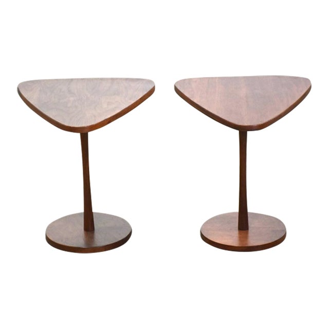 1960s Walnut End Tables - a Pair For Sale
