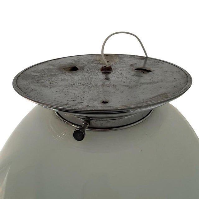 Art Deco Ceiling Lamp with Opaline Glass and Metal Mount from Gispen For Sale - Image 4 of 7