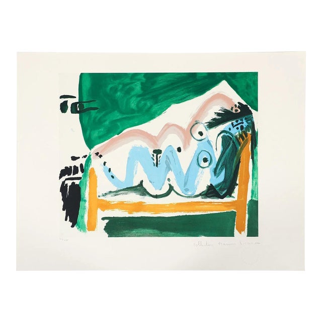 Pablo Picasso, Ne Allongee Et Tete d'Homme De Profil, Lithograph After Pablo Picasso, 1979-1982 For Sale