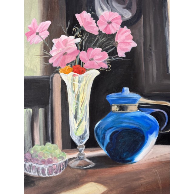 Vintage Eric Lewis Still Life Oil on Canvas Painting For Sale - Image 4 of 10