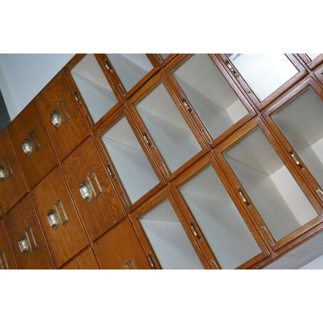 Large Vintage Dutch Oak Haberdashery Shop Cabinet, 1930s For Sale - Image 13 of 18