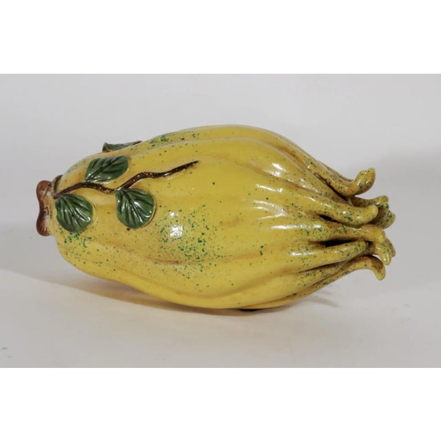 Chinese Chinese Porcelain Altar Fruit in the Form of a Buddha's Hand Citron For Sale - Image 3 of 7