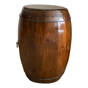 Pair Early 20th Century Chinese Rice Bucket Barrel