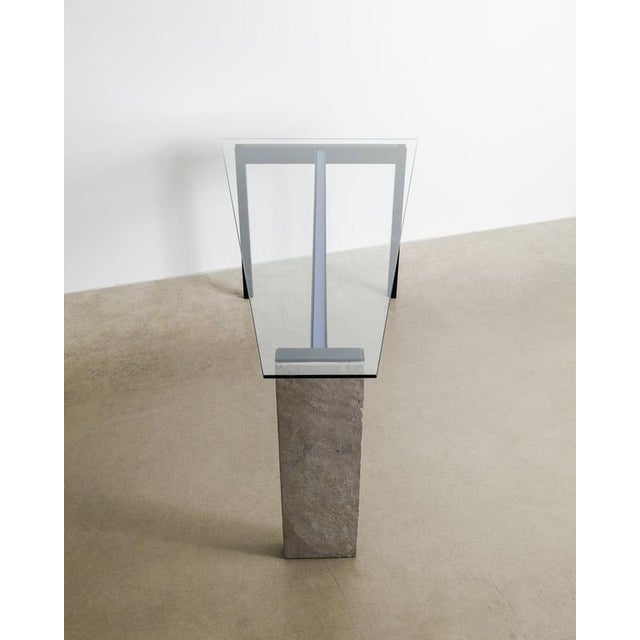 Swedish Contemporary Concrete Desk Console Table in Glass & Metal by Jonas Bohlin for Källemo, 1990s For Sale - Image 6 of 7