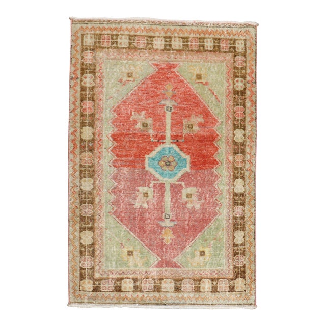 Vintage Turkish Scatter Wool Rug - 2'9" x 3'10" For Sale