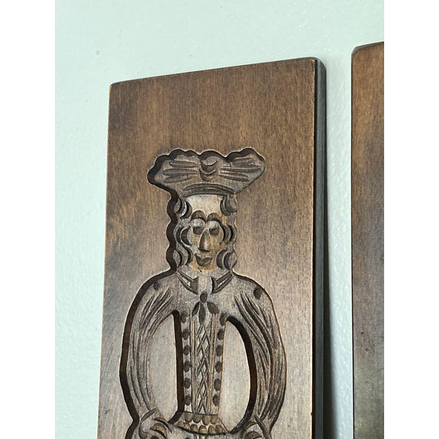 Folk Art 1970s Hand Carved Wooden Folk Art Traditional Cookie Board. Set of 2 For Sale - Image 3 of 9