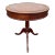 Mid 20th Century Vintage Duncan Phyfe Style Mahogany Pedestal Side Round Leather Top Drum Table For Sale