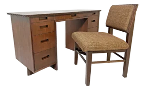 C. 1950s Frank Lloyd Wright Taliesen Writing Desk and Chair for Henredon